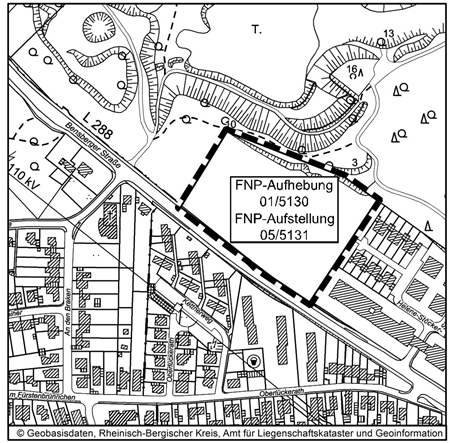 Übersichtsplan zur Änderung Flächennutzungsplan Nummer 5 5131 Westliches Carparkgelände